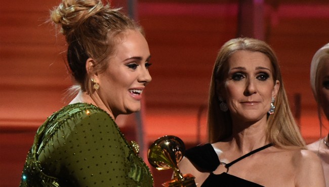 Adele Celine Dion framed chewing gum