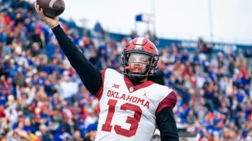 Oklahoma QB Caleb Williams Painted A Savage Message To Troll Texas On His Fingernails