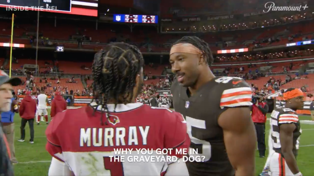 Kyler Murray Asks Myles Garrett Why He's A Part Of Graveyard Halloween Decorations