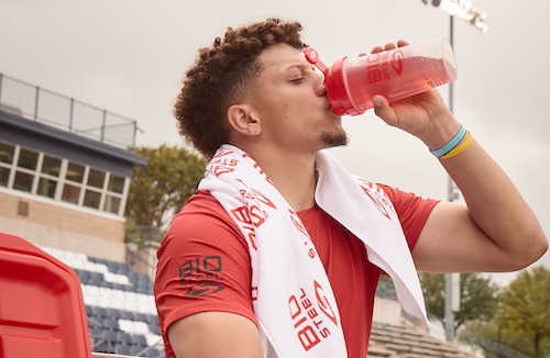 Mahomes with BioSteel feature