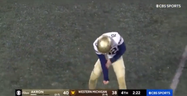 Akron Kicker Cory Smigel Celebration
