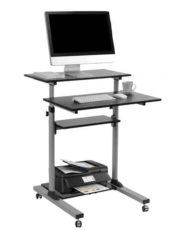 TechOrbits Adjustable Height Rolling Desk