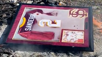 FSU Fan Burns A Framed Deion Sanders Jersey After Jackson State Coach Poaches A Top Recruit