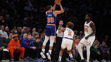 Legendary Director Spike Lee Was Literally Laying On The Ground To Get The Perfect Shot Of Steph Curry
