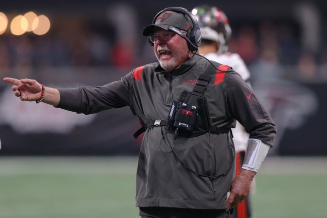 Bruce Arians Randomly Smacks Bucs' Player Andrew Adams On Helmet