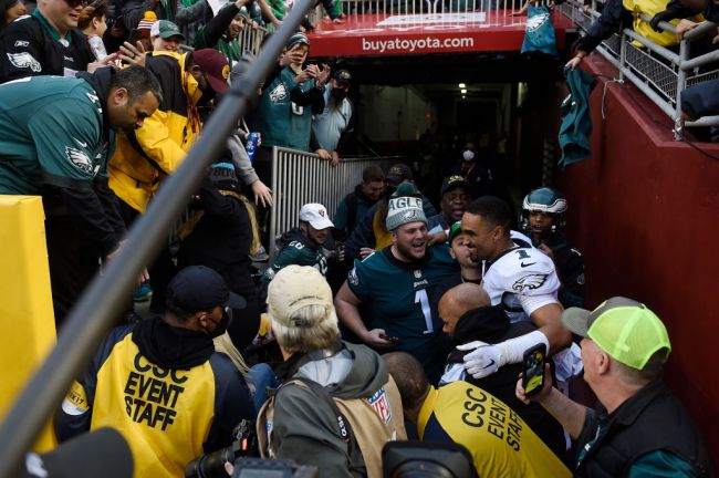 WATCH: Cameraman Kicks Eagles Fan After FedEx Field Railing Collapse