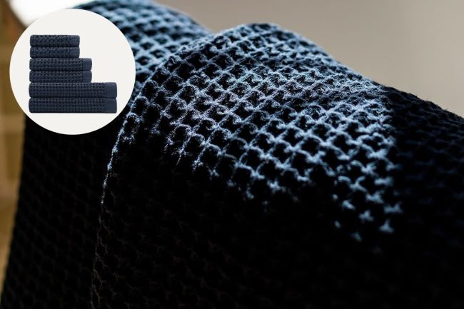 It's Time To Replace Your Crusty Towels With A Waffle Woven Bath Set