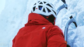 Ice Climber Films Himself Battling Avalanche 400 Feet Above Ground With No Safety Equipment