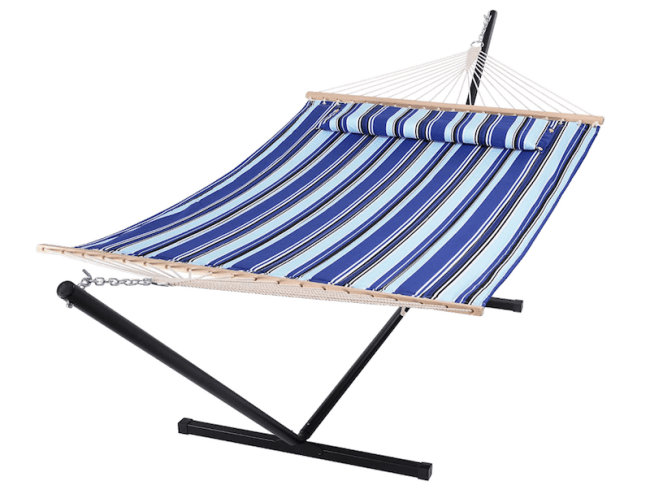SUNCREAT Two Person Hammock with Heavy Duty Stand - daily deals