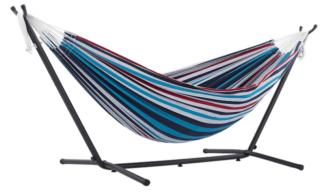 Vivere Double Cotton Hammock with Space Saving Stand
