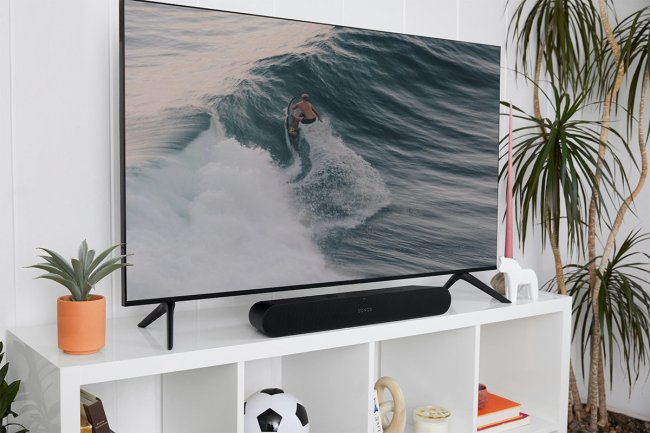 Soundbar on TV stand