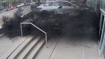 Insane Video Shows Out Of Control Tesla FLYING Through The Wall Of The Columbus Convention Center