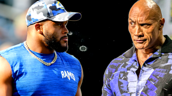 NFL Fans React To Awesome Video Of Aaron Donald Lifting Weights With The Rock