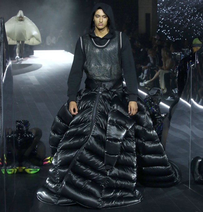 kyle kuzma puffy skirt puma NYFW