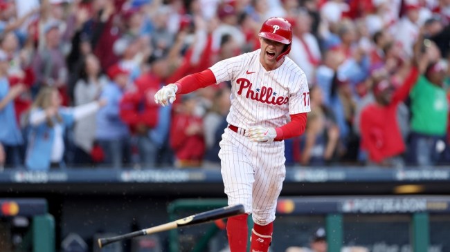 Social Media Is On Fire After Rhys Hoskins Has The Best Bat Flip Ever