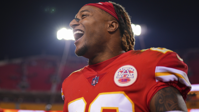 Eric Reid celebrates a win.