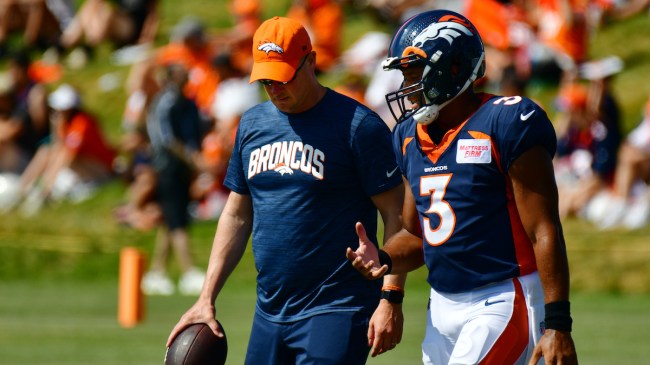 Russell Wilson with Nathaniel Hackett