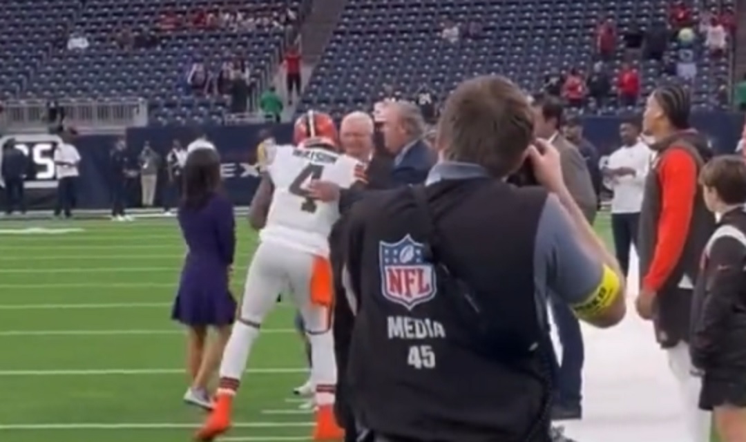 Hannah McNair on the field NRG Stadium 