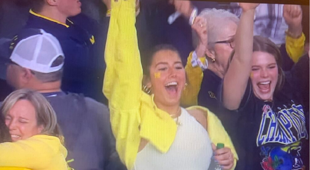 Katya Kuropas celebrating Michigan TD