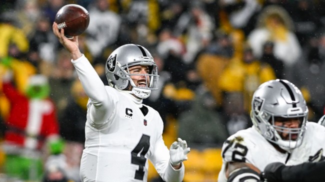 Derek Carr throwing the ball