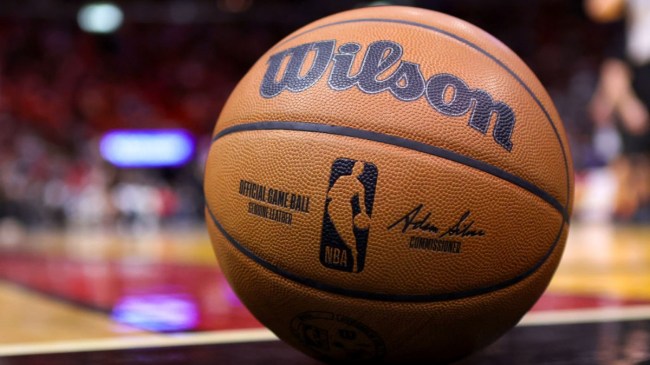 NBA logo on a basketball