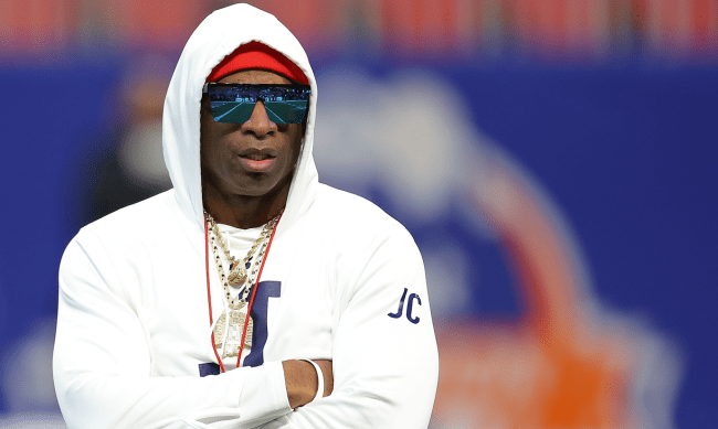 deion sanders on the field