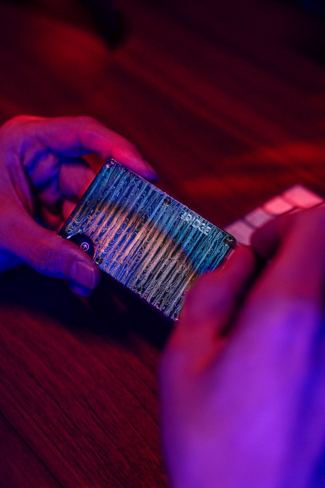 The new Ridge Wallet Burnt Damascus Wallet