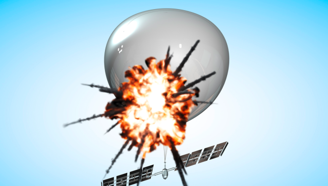 balloon shot down by missile