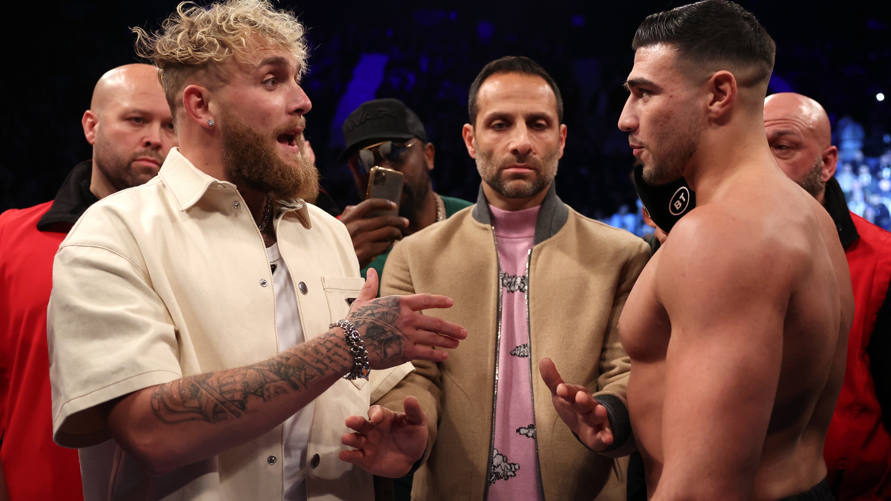 Jake Paul and Tommy Fury shake hands