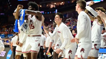 College Basketball Coach Rips Shirt Off After Big NCAA Tournament Upset