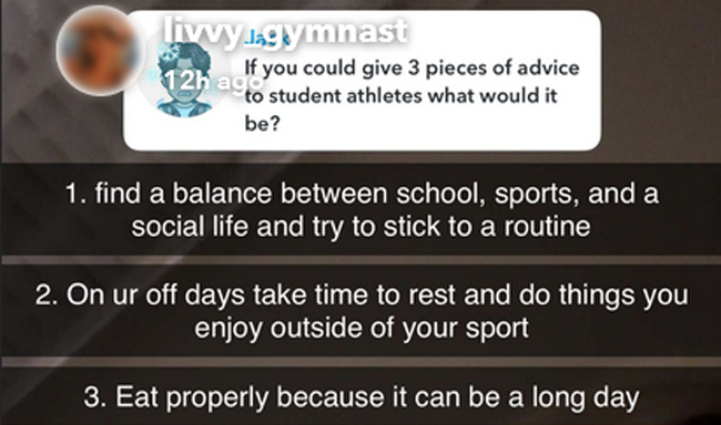 Olivia Dunne snapchat advice