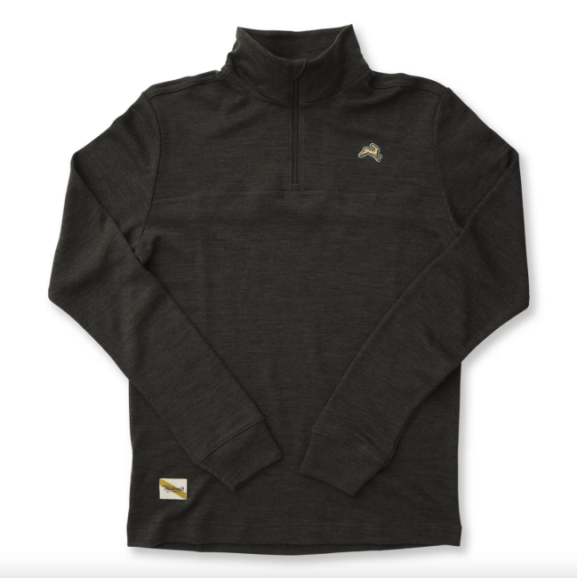 Tracksmith Downeaster Merino Wool Blend Quarter Zip; shop workout gear at Huckberry