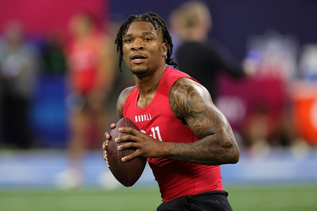 Quarterback Anthony Richardson at the NFL Combine