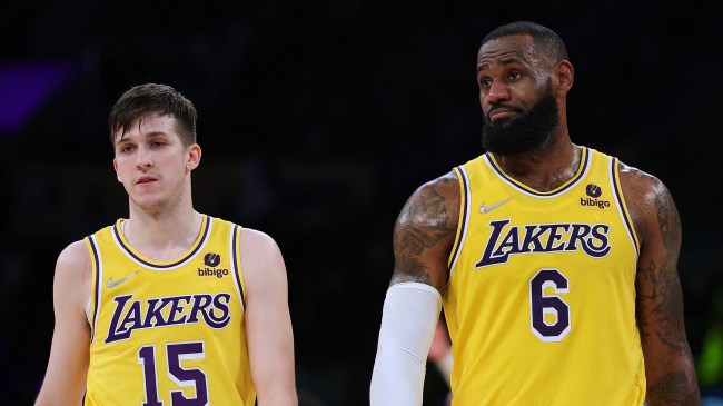 Los Angeles Lakers teammates Austin Reaves and LeBron James