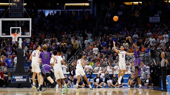 Furman makes a game-winning three-pointer against Virginia.