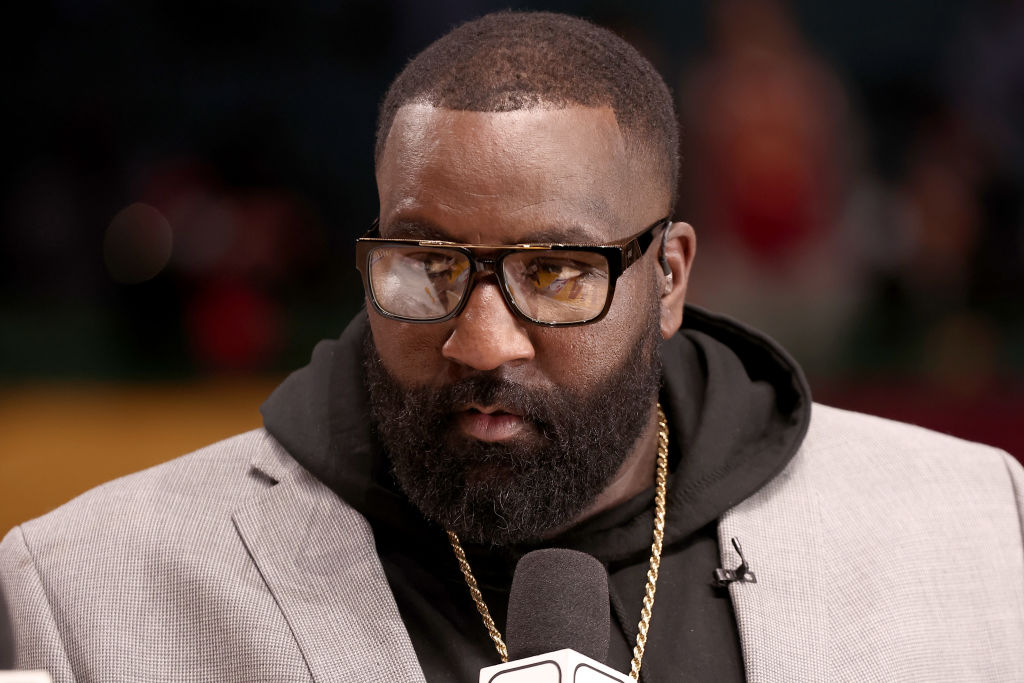 Kendrick Perkins on the set
