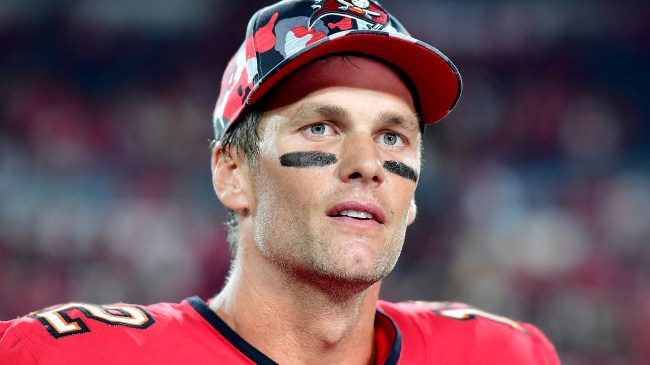 Tom Brady playing for the Tampa Bay Buccaneers