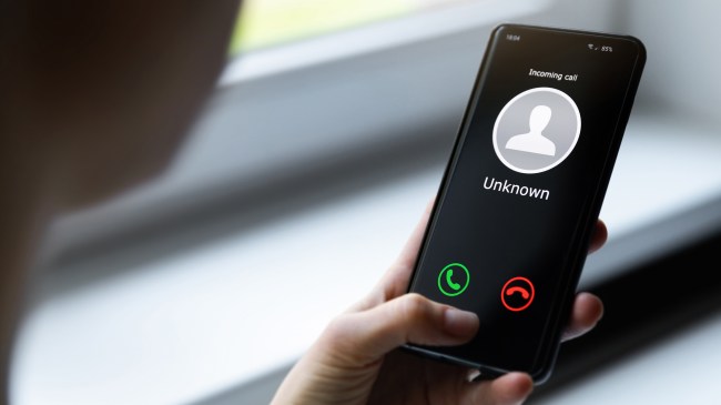 Unknown caller on phone
