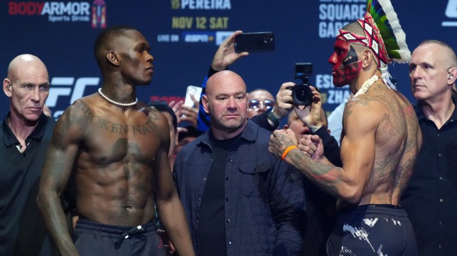 Israel Adesanya, Dana White, and Alex Pereira