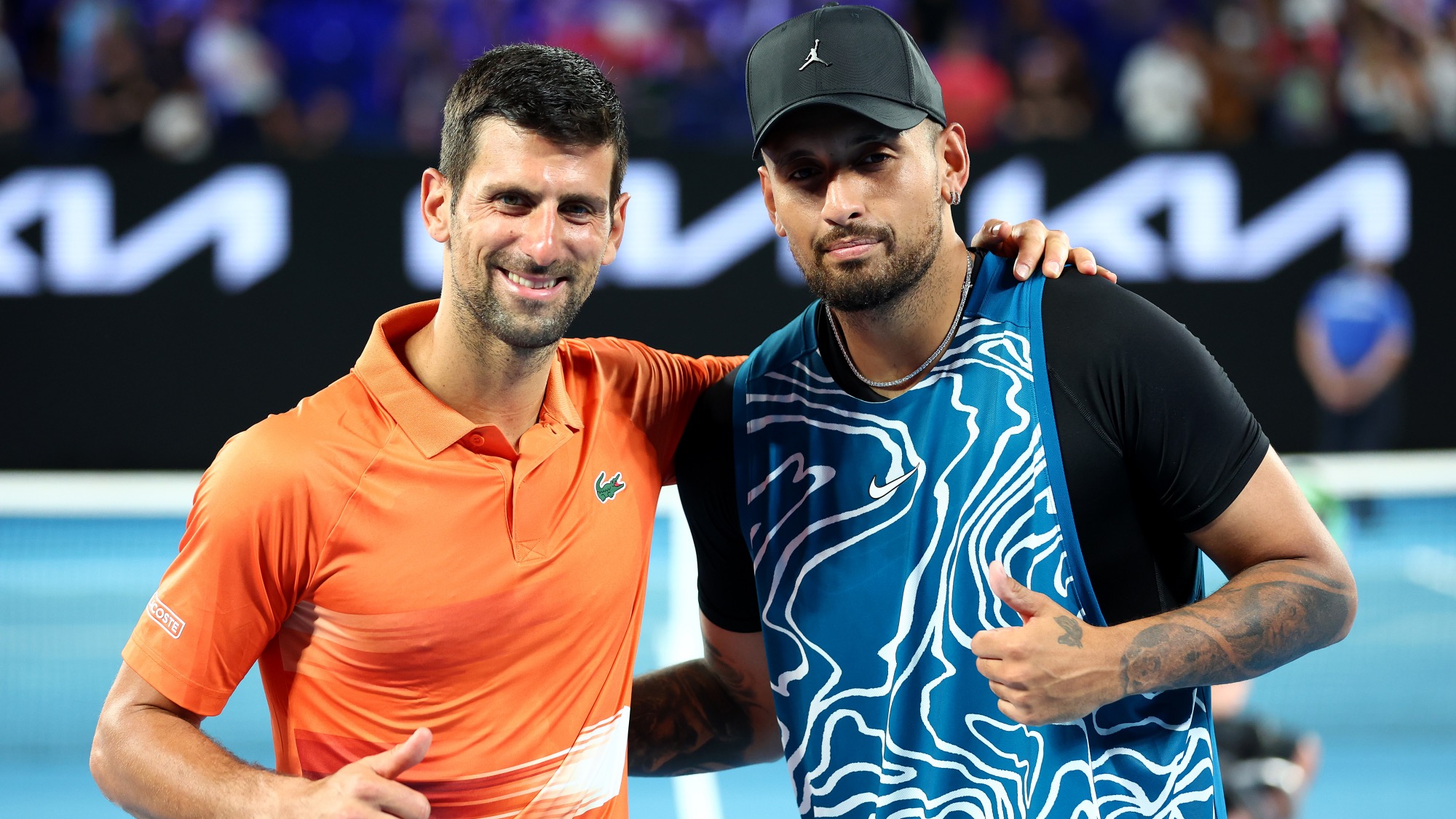 Novak Djokovic and Nick Kyrgios