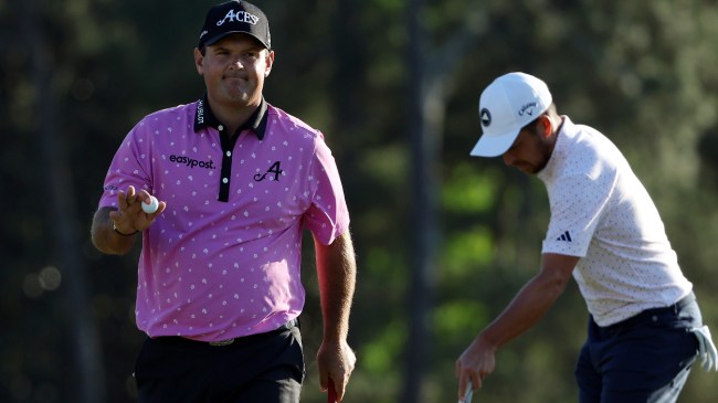 Patrick Reed waves to the crowd at the Masters.