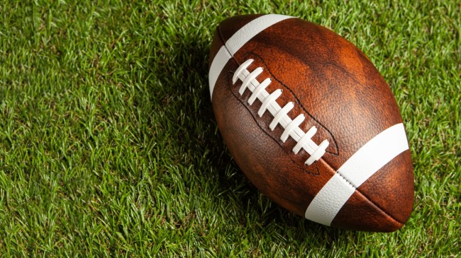 A football lies on the field.