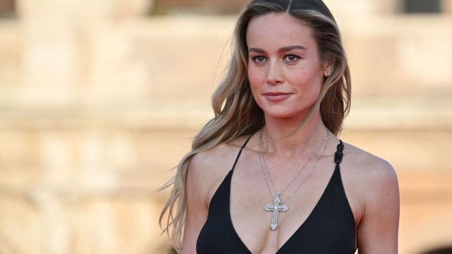 brie larson in a black dress at the fast x premiere in rome