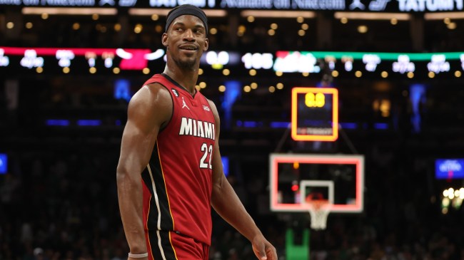 Jimmy Butler celebrates a Game 2 win over Boston.