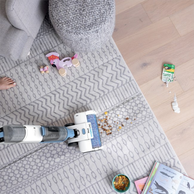 Shark HydroVac vacuum in living room