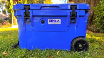 Bundle A 60 Quart Wheeled Blue Cooler With A Cobalt 25 Quart Cooler For $80 Off