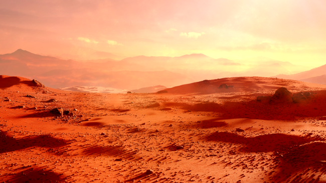 mars landscape donut shaped rock alien