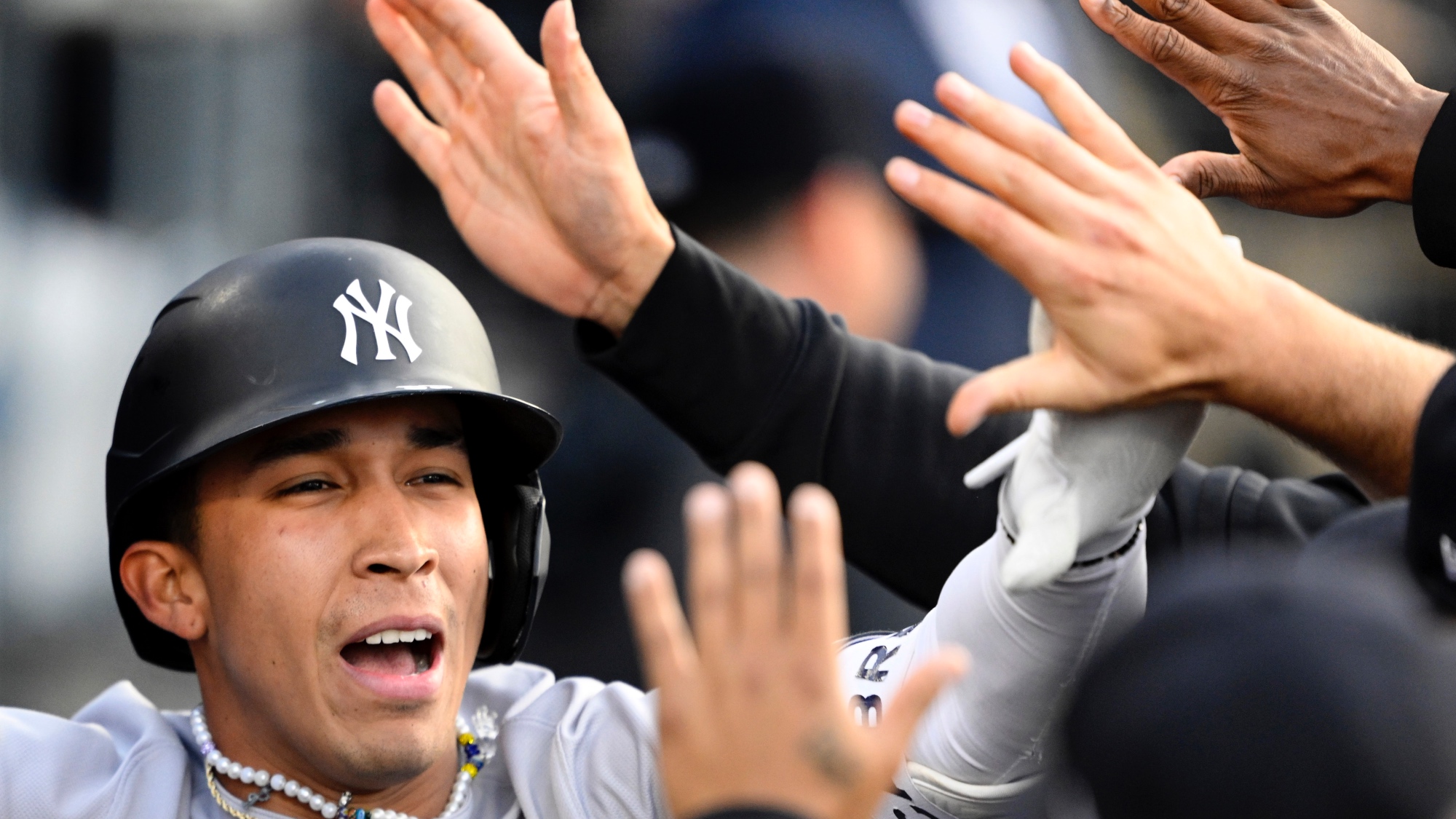 Yankees left fielder Oswaldo Cabrera