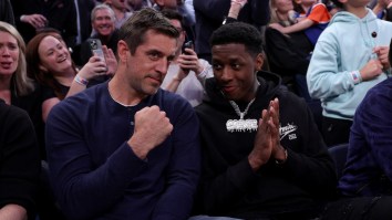 Watch: Jets Star Sauce Gardner Gives His New QB Aaron Rodgers An Incredible Custom Gift After Practice