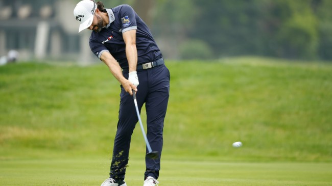 Adam Hadwin takes a swing.